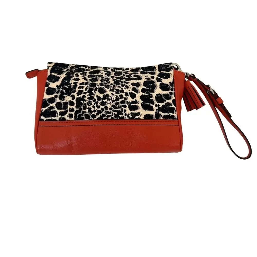 Coach 47999 Legacy Ocelot Cheetah Canvas Universal Wristlet Purse Bag Hangtag